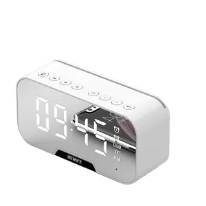 무선 블루투스 스피커 5.0 음악 스피커 플레이어 듀얼 알람 전자 디지털 테이블 시계