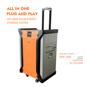 Banque de batteries <span class=keywords><strong>d</strong></span>'énergie solaire portable Batterie Lifepo4 5KWH avec onduleur Centrale électrique à batterie 5KW 10KW avec panneaux solaires - Product Image 1