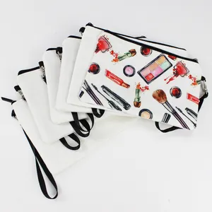 Сублимационная пустая сумка для макияжа «DIY», термопереносная пенал, сублимационная льняная косметичка
