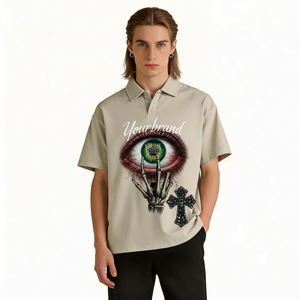 Chemise de rugby à manches courtes surdimensionnée en coton 100% de haute qualité, personnalisée pour l'été et le printemps, chemise polo rayée pour homme, vêtements décontractés - Product Image 2