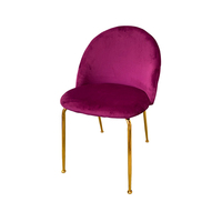 Chaises de restaurant Usine Export vente rose gris bleu vert jaune crème velours rembourré chaises de salle à manger modernes avec pieds en métal