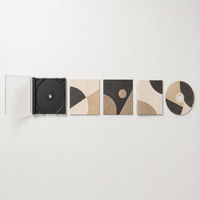 Kit d'emballage personnalisé pour CD en PP/PS avec logo et design graphique sur mesure, incluant un livret et une étiquette de disque OEM