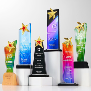 Trophé<span class=keywords><strong>e</strong></span> Créatif Noble Personnalisé en Cristal, Bois et Métal pour la Reconnaissance des Meilleurs Services de Vente - Product Image 2