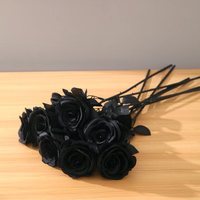 Rose noire pour la décoration de la maison fleurs artificielles rose Halloween noël mariage fleur rose noire