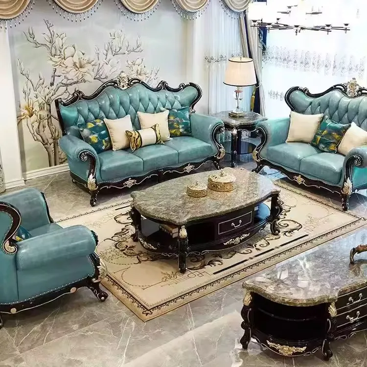 Fabricantes de sofás antigos em tecido clássico de estilo europeu, sofá atacadista Dubai, sofá da sala de estar