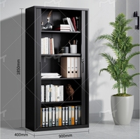 Archivador de Acero de 4 Niveles con Puerta de Vidrio Completa, Gabinete Tambour para Solución de Gestión de Almacenamiento en Oficina y Hogar