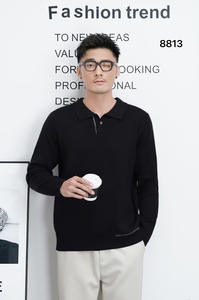 Pull en maille d'hiver pour homme, col classique, minimaliste, haut de gamme, décontracté, doux, respirant, uni, tendance, polyvalent, idéal pour les trajets quotidiens - Product Image 4