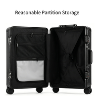 Valise de voyage tout aluminium, durable, résistante à l'eau, bagage cabine, serrure TSA, roues silencieuses, protection des coins, classique