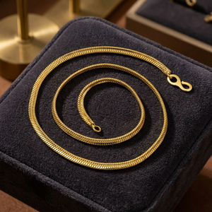 Colliers en chaîne maille serpent plaqués or 14K, 18K, 24K en gros – Design moderne, style serpent, chaînes de mode - Product Image 5