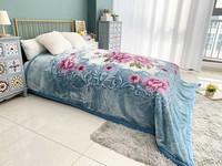 100polyester qualité super doux gaufré imprimé 200x240 double épais double chaud peluche Raschel couverture