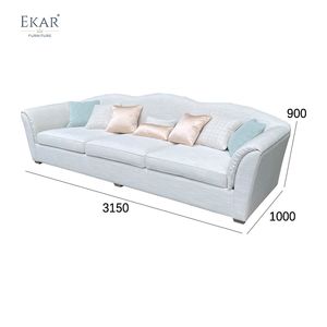 Ekar โซฟาผ้าโค้งเรียบง่ายทันสมัยสำหรับห้องนั่งเล่นพร้อมเบาะกำมะหยี่ - Product Image 6