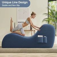 Canapé multifonctionnel en velours côtelé pour salon, fauteuil de relaxation avec coussin lombaire et repose-pieds, canapé ergonomique en mousse pour couple, idéal pour le yoga