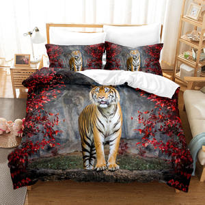 Ensemble <span class=keywords><strong>de</strong></span> housses <span class=keywords><strong>de</strong></span> <span class=keywords><strong>couette</strong></span> imprimées <span class=keywords><strong>de</strong></span> bonne qualité Taille Conception personnalisée Impression numérique Logo Literie Série <span class=keywords><strong>Tigre</strong></span> et Lions imprimée en 3D - Product Image 2