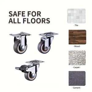 เบรกพีวีซีหมุนได้1.5นิ้วสำหรับงานหนักรับน้ำหนักได้60กก. ดีไซน์ทันสมัยสำหรับเก็บของใช้ในห้องครัว - Product Image 3