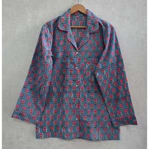 ชุดนอนผ้าฝ้ายพิมพ์ลายสำหรับผู้หญิง ชุดนอนนุ่มสบาย ระบายอากาศได้ดี ชุดลำลอง ชุดอยู่บ้าน ชุดนอนสองชิ้นทันสมัย - Product Image 2