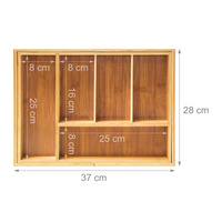 Organisateur de tiroir extensible en bambou écologique à 7 compartiments pour épices, couverts et ustensiles de cuisine, support réglable pour couverts