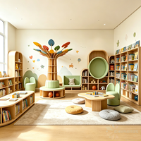 Étagère en bois en forme d'arbre Chiquitos pour la maternelle, la bibliothèque d'éducation préscolaire, la crèche, la zone de lecture, présentoir de livres illustrés