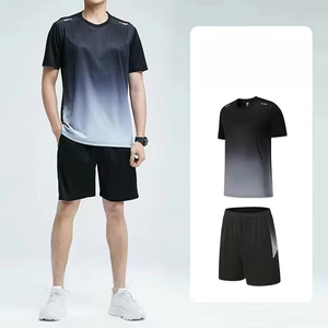 Ensemble de survêtement athlétique <span class=keywords><strong>pour</strong></span> homme, élastique, respirant, anti-transpiration, imprimé, <span class=keywords><strong>tenue</strong></span> décontractée <span class=keywords><strong>pour</strong></span> la <span class=keywords><strong>musculation</strong></span>, la course à pied, l'été - Product Image 4