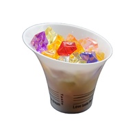 투명 식품 안전 친환경 일회용 110ml 투명 아이스크림 플라스틱 디저트 컵 (뚜껑 포함)