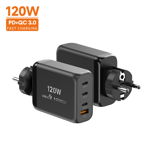 VINA 120W GaN Tech Wall Charger Universal Adapter MacBook Air Mobile Phones Type C Charger EU US Sockets 100W 30W Output Power