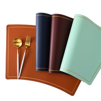 Set de Napperons Rectangulaires Classiques en Cuir Résistants à la Chaleur et Écologiques, Taille XS, pour Dîner, Mariage, Couleurs Personnalisables, Gravables au Laser