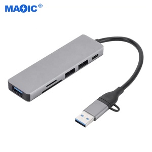 コンピュータハードウェアソフトウェアタイプCからUSB3.0 USB 2.0 SD TF 6in1ハブドッキングステーションUSBCハブアダプター (ラップトップ用) - Product Image 2