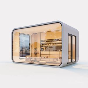 Venta directa 20Ft 40Ft Casas modulares prefabricadas Casas Pequeñas Modernas Cabina Oficina Hotel Oficina al aire libre Pod Apple Cabina para tierras sin usar - Product Image 1