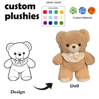 HUGMEI Teddy Tales Jouets en peluche personnalisés de dessins animés mignons Ours en peluche coloré Fabriqué en nylon peluche avec rembourrage en coton PP pour les anniversaires