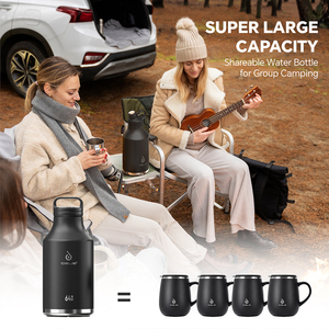 <span class=keywords><strong>IDEUS</strong></span> US Almacén 64oz Deportes Botella de agua de doble pared con aislamiento de acero inoxidable con 2 tapas - Product Image 6