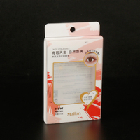Boîte d'emballage en acétate transparente pour faux cils, personnalisée, avec cintre, pliable
