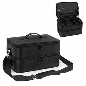 Free Sample 2 in 1 Rolling Large <b>Makeup</b> <b>Case</b> Travel Trolley Box Hairdresser Bag Customized Pouch <b>Case</b> With <b>Makeup</b> <b>Brush</b> Pouch - Product Image 2