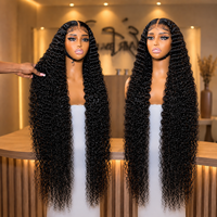 Perruques en cheveux humains bouclés birmans de 30-32 pouces, cheveux vierges bruts indiens et péruviens, perruques sans colle avec dentelle frontale HD complète, qualité 12A, fournisseur en gros