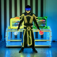 Costume de robot LED couleur intégrale télécommandé, armure de robot LED, tenue de danseur néon pour spectacle de scène en boîte de nuit