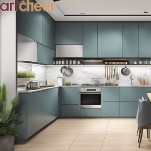 Armoire de cuisine de luxe au design européen avec dessus en pierre de quartz Meubles personnalisés <span class=keywords><strong>Miami</strong></span> comprend des accessoires de panier à tiroir de robinet - Product Image 1
