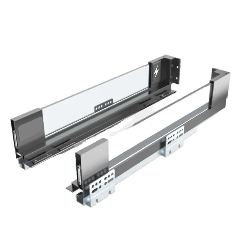 Temax nuevo tipo de luz LED cierre suave vidrio integrado caja delgada cajón deslizante BT301G