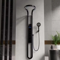 Colonne de douche murale en acier inoxydable, vente chaude sur TikTok, noir brossé argenté, système de pulvérisation, panneau de massage, pluie