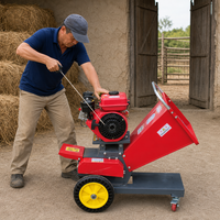 Nouvelle Hacheuse à Fourrage Mobile 168 7.0HP à Essence avec Grande Trémie, Coupe Uniforme, Capacité 1 Tonne/Heure pour Alimentation des Vaches, Moutons et Chèvres