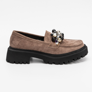 OEM ODM Wholesale New Designer Ladies <strong>Black</strong> Oxford Office Casual Cute Leather Slip-On Flat Loafers <strong>Brogues</strong> Shoes for <strong>Women</strong> - Product Image 2