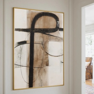 Pintura al Óleo Abstracta Minimalista, Arte de Pared Texturizado Hecho a Mano, Pintura en Lienzo Abstracta Moderna Neutral, Decoración de Alta Gama para el Hogar y Hoteles - Product Image 3