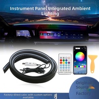 Bande lumineuse d'ambiance pour tableau de bord en acrylique irisé, 5V 13W, contrôlée par application, sans câblage requis, pour éclairage automobile