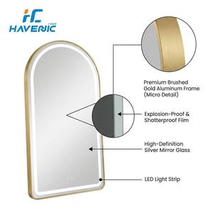 Suministro de fábrica, espejo de decoración arqueado de longitud completa con luces Led, espejos largos de cuerpo completo inclinados montados en la pared independientes - Product Image 4