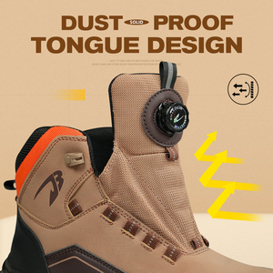 OEM Outdoor Climbing Hiking Protective <b>Shoes</b> Safety Labor <b>Shoes</b> Steel Toe <b>Men</b> Breathable Rotating Button High-tops <b>Men's</b> <b>Shoes</b> - Product Image 2