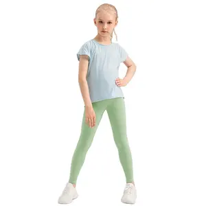 श्वसन श्रृंखला बच्चों योग पैंट किशोर उच्च कमर ट्यूमर नियंत्रण लड़की योग बैले पैंट