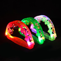 Led Light up Musical Wedding Tambourine Led Rattle 7 Colors Handheld Percussion Instrument Nightclub Supplies for Party Gifts