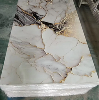 Panneau mural 3D en PVC imperméable avec revêtement UV, imitation marbre, pour la décoration intérieure