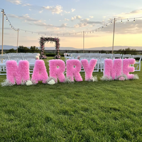 Lettres géantes en fleurs roses en soie, lettres recouvertes de fleurs artificielles pour les propositions de mariage, les anniversaires et les décorations de fête