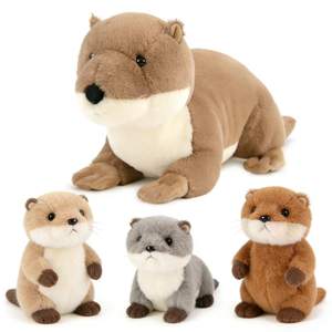 Peluche personnalisée Maman et moi, adorable peluche de <span class=keywords><strong>loutre</strong></span> de mer avec 3 bébés mignons, peluche réaliste de <span class=keywords><strong>loutre</strong></span> de rivière câlin <span class=keywords><strong>pour</strong></span> enfants - Product Image 2