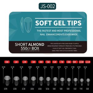 550 Pezzi Extension <span class=keywords><strong>Unghie</strong></span> in Morbido Gel a Copertura Totale, Corte e Lunghe a Mandorla, Tip Finte Press on per Applicazione sulle Dita, Prodotti di Bellezza - Product Image 2