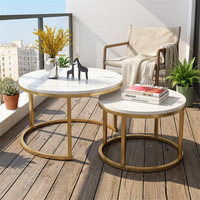 Table à manger ronde de style moderne EaseNeat avec structure en acier inoxydable, robuste et durable pour la maison, le salon