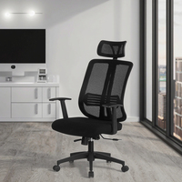 Chaise de bureau en maille respirante avec base en nylon, design simple, pour salle à manger ou bureau